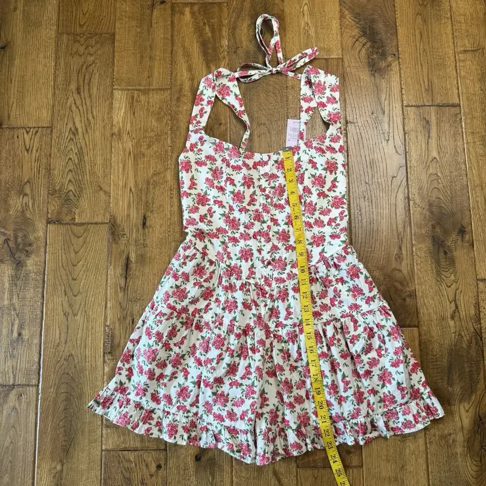 NWT Wild Fable Button-Front Tiered Romper White Floral Women's Sz XS - Picture 3 of 7